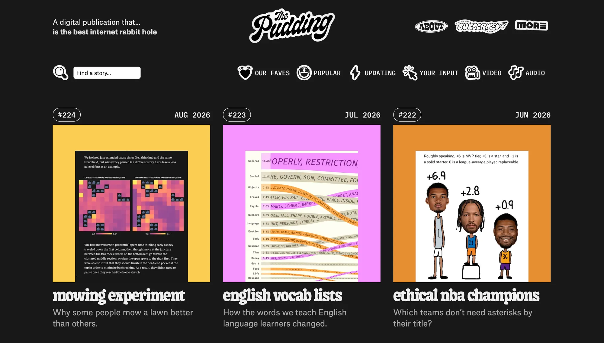 the pudding landing page